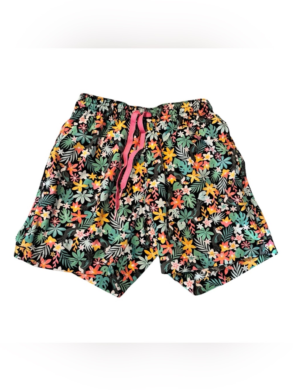 chubbies Black Tropical Floral swim trunks